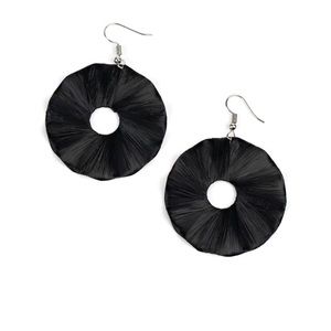 Fan the Breeze Black Earring